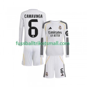 Fußballtrikots Real Madrid Camavinga 6 Kinder 2025-2026 Langarm Heimtrikotsatz kaufen
